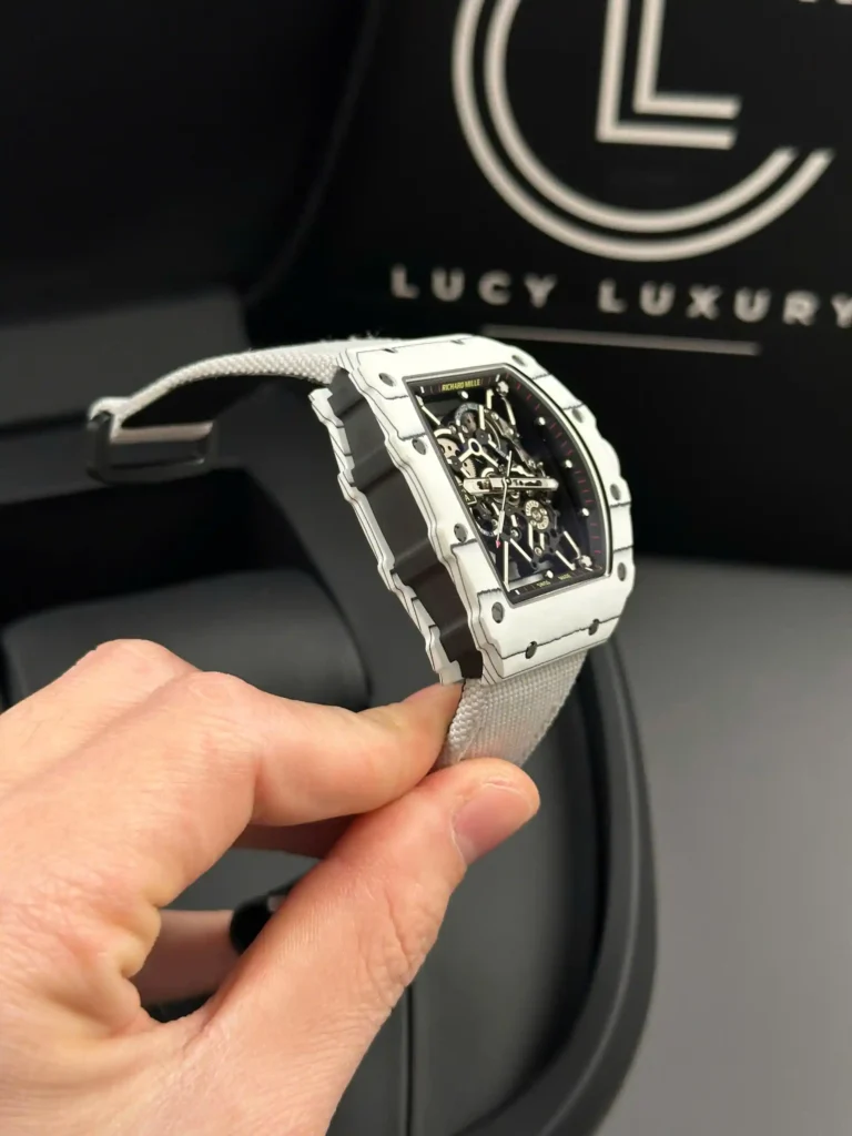 Super Clone Richard Mille RM 35-01 RICHARD MILLE Rafa White Cacbon NTPT 42mm — movement / caseback view