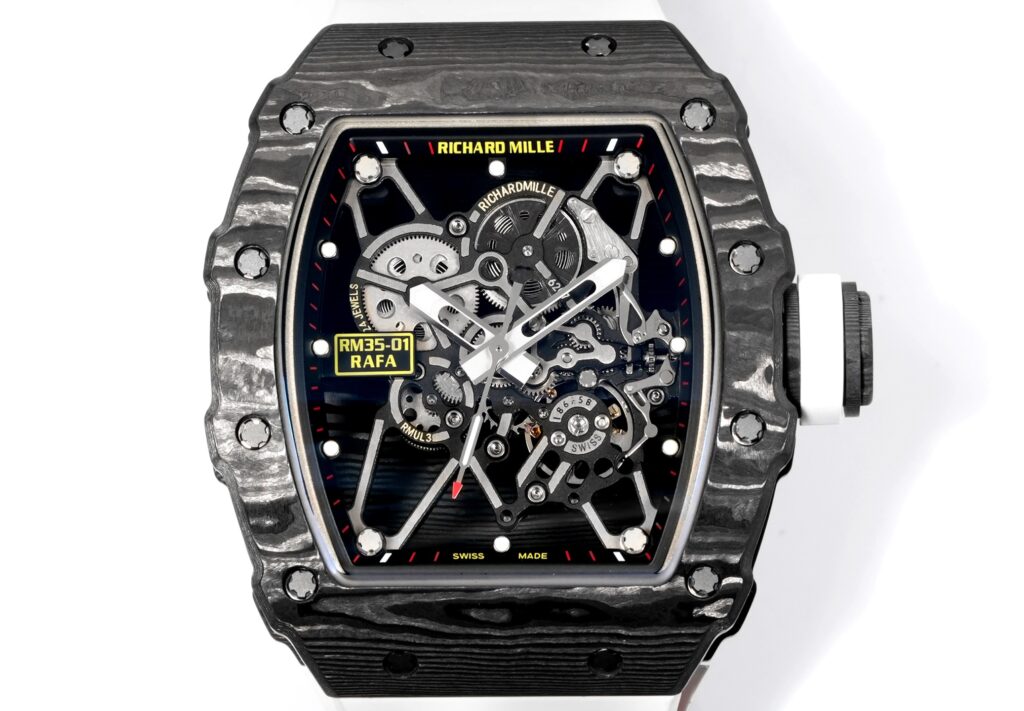 Super Clone Richard Mille RM 35-01 Rafael Nadal Carbon Fiber Velcro Strap — bracelet detail