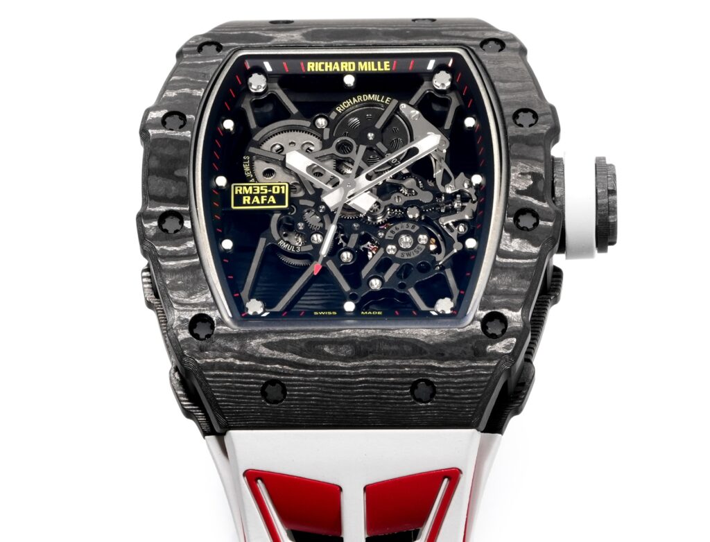 Super Clone Richard Mille RM 35-01 Rafael Nadal Carbon Fiber Velcro Strap — side profile