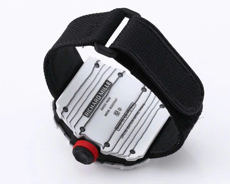 Super Clone Richard Mille RM 35-01 Richard Mille Rafa Cacbon NTPT Black Strap 42mm — movement / caseback view