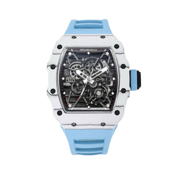 Super Clone Richard Mille RM 35-01 Richard Mille Rafa Cacbon NTPT Blue Strap 42mm