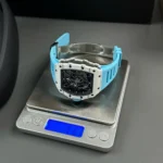 Super Clone Richard Mille RM 35-01 Richard Mille Rafa Cacbon NTPT Blue Strap 42mm — dial close-up