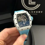 Super Clone Richard Mille RM 35-01 Richard Mille Rafa Cacbon NTPT Blue Strap 42mm — case and bezel