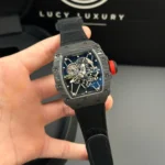 Super Clone Richard Mille RM 35-01 Richard Mille Rafa Cacbon NTPT Full Black 42mm — case and bezel