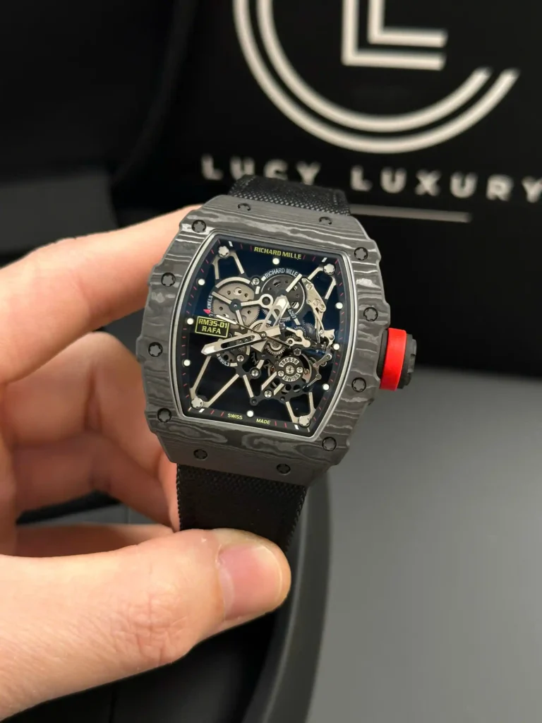 Super Clone Richard Mille RM 35-01 Richard Mille Rafa Cacbon NTPT Full Black 42mm — side profile