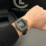 Super Clone Richard Mille RM 35-01 Richard Mille Rafa Cacbon NTPT Full Black 42mm — movement / caseback view