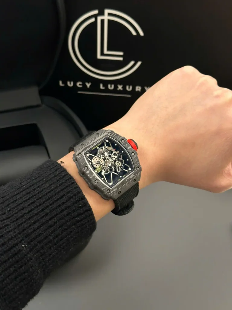 Super Clone Richard Mille RM 35-01 Richard Mille Rafa Cacbon NTPT Full Black 42mm — movement / caseback view