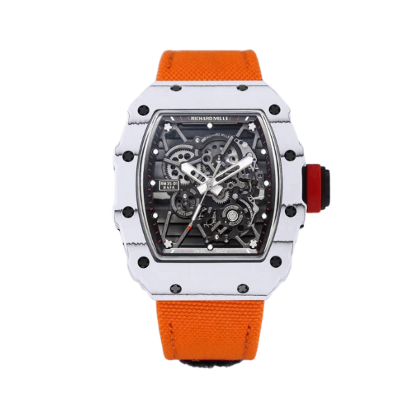 Super Clone Richard Mille RM 35-01 Richard Mille Rafa Cacbon NTPT Orange Strap 42mm