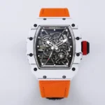 Super Clone Richard Mille RM 35-01 Richard Mille Rafa Cacbon NTPT Orange Strap 42mm — dial close-up
