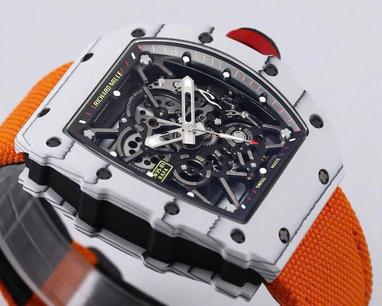 Super Clone Richard Mille RM 35-01 Richard Mille Rafa Cacbon NTPT Orange Strap 42mm — bracelet detail
