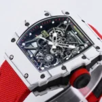 Super Clone Richard Mille RM 35-01 Richard Mille Rafa Cacbon NTPT Red Strap 42mm — case and bezel