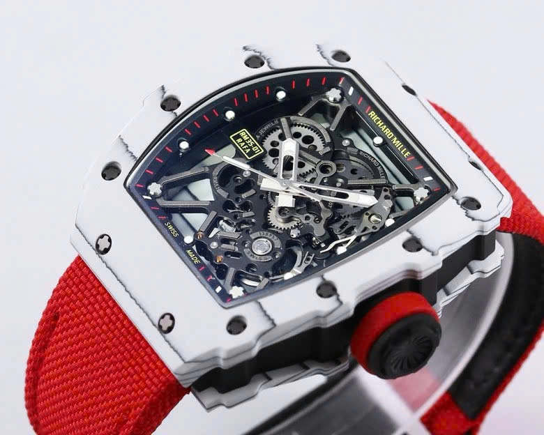 Super Clone Richard Mille RM 35-01 Richard Mille Rafa Cacbon NTPT Red Strap 42mm — case and bezel