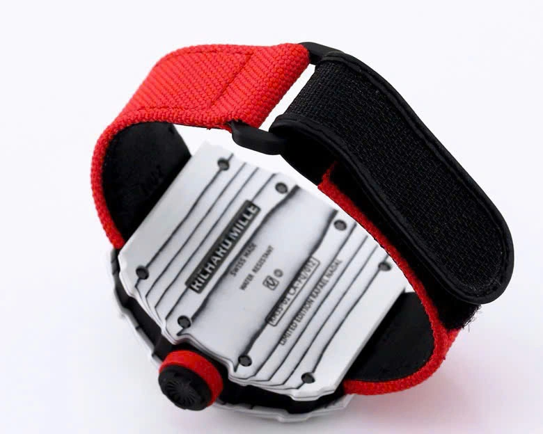 Super Clone Richard Mille RM 35-01 Richard Mille Rafa Cacbon NTPT Red Strap 42mm — clasp and links