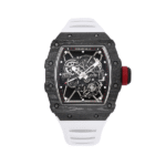 Super Clone Richard Mille RM 35-01 Richard Mille Rafa Cacbon NTPT White Strap 42mm