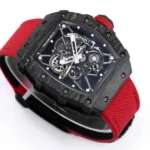 Super Clone Richard Mille RM 35-01 Richard Mille Rafa Cacbon NTPT White Strap 42mm — dial close-up