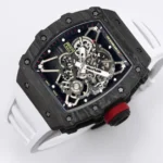Super Clone Richard Mille RM 35-01 Richard Mille Rafa Cacbon NTPT White Strap 42mm — case and bezel