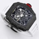 Super Clone Richard Mille RM 35-01 Richard Mille Rafa Cacbon NTPT White Strap 42mm — bracelet detail