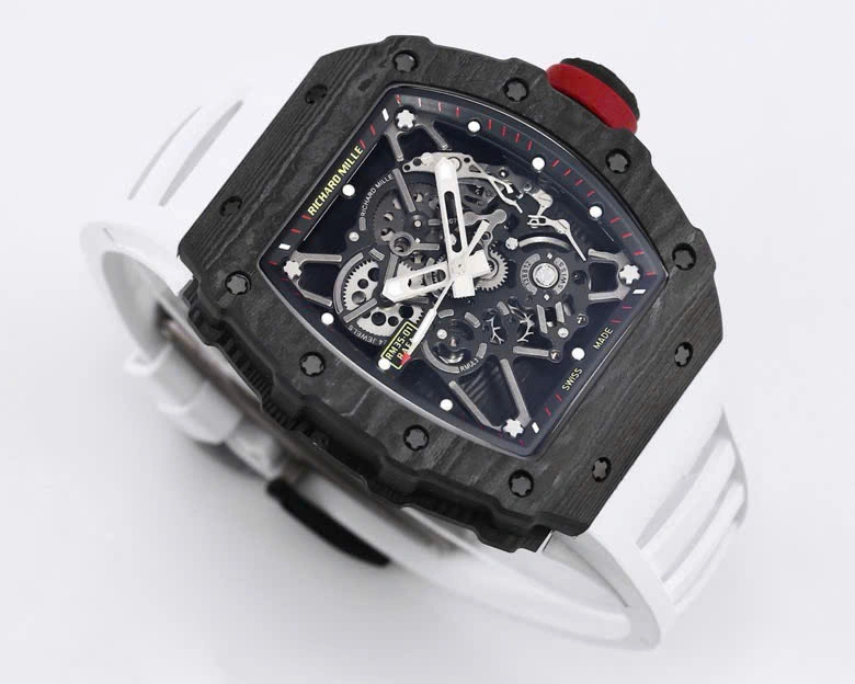 Super Clone Richard Mille RM 35-01 Richard Mille Rafa Cacbon NTPT White Strap 42mm — bracelet detail