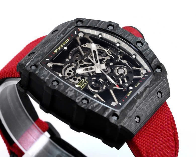 Super Clone Richard Mille RM 35-01 Richard Mille Rafa Cacbon NTPT White Strap 42mm — bracelet detail