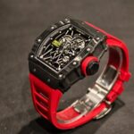 Super Clone Richard Mille RM 35-02 Carbon TPT Purple AR Sapphire Rubber Strap — dial close-up