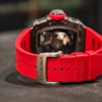 Super Clone Richard Mille RM 35-02 Carbon TPT Purple AR Sapphire Rubber Strap — side profile