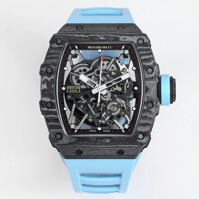 Super Clone Richard Mille RM 35-02 Richard Mille Rafael Nadal Blue 44mm — dial close-up