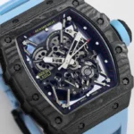 Super Clone Richard Mille RM 35-02 Richard Mille Rafael Nadal Blue 44mm — movement / caseback view