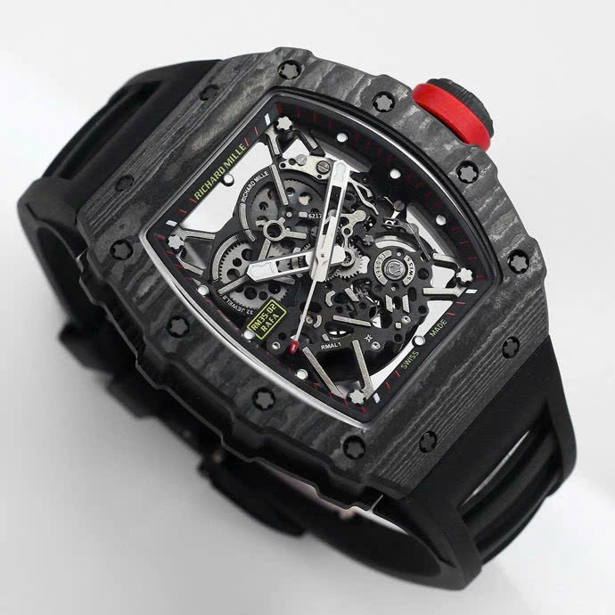 Super Clone Richard Mille RM 35-02 Richard Mille Rafael Nadal NTPT Carbon Full Black — dial close-up