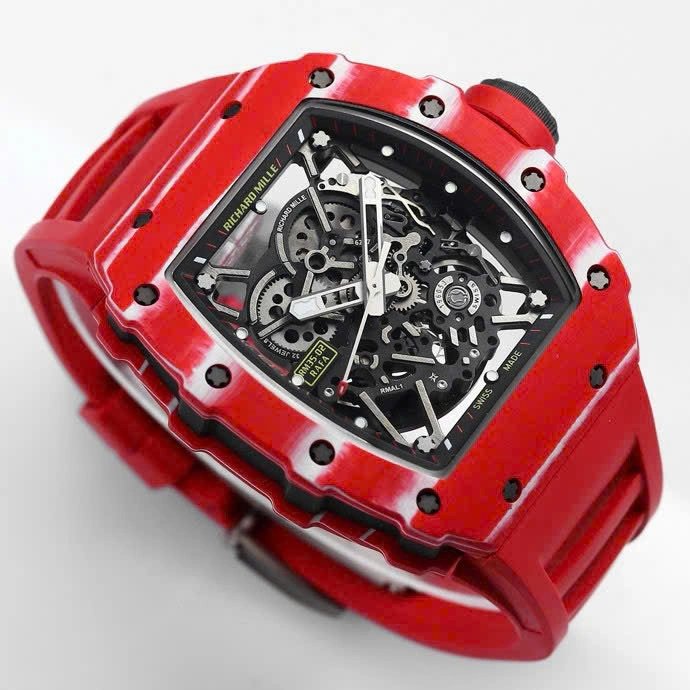 Super Clone Richard Mille RM 35-02 Richard Mille Rafael Nadal Red Carbon — case and bezel