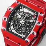 Super Clone Richard Mille RM 35-02 Richard Mille Rafael Nadal Red Carbon — movement / caseback view