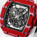 Super Clone Richard Mille RM 35-02 Richard Mille Rafael Nadal Red White Strap Carbon — bracelet detail