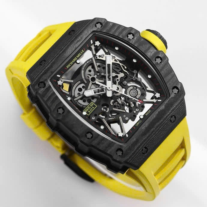 Super Clone Richard Mille RM 35-02 Richard Mille Rafael Nadal Yellow 44mm – — case and bezel