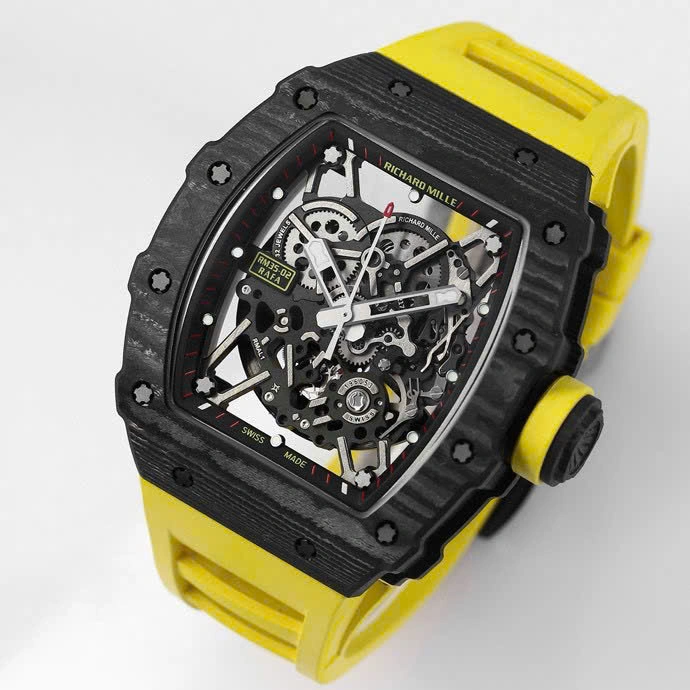 Super Clone Richard Mille RM 35-02 Richard Mille Rafael Nadal Yellow 44mm – — bracelet detail
