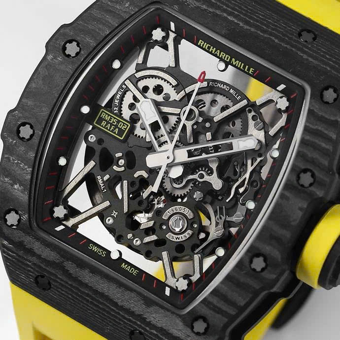 Super Clone Richard Mille RM 35-02 Richard Mille Rafael Nadal Yellow 44mm – — side profile