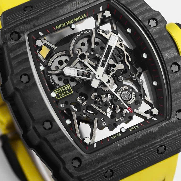 Super Clone Richard Mille RM 35-02 Richard Mille Rafael Nadal Yellow 44mm – — clasp and links