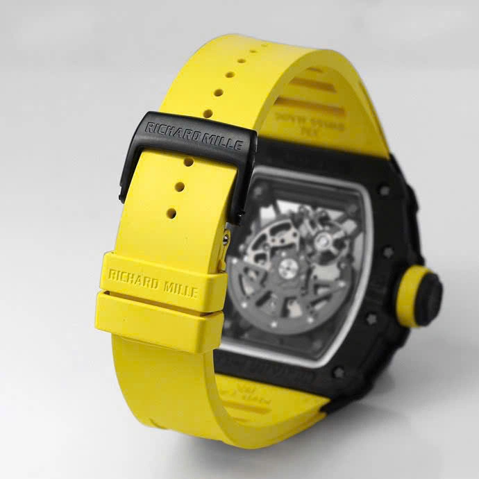 Super Clone Richard Mille RM 35-02 Richard Mille Rafael Nadal Yellow 44mm – — on leather display