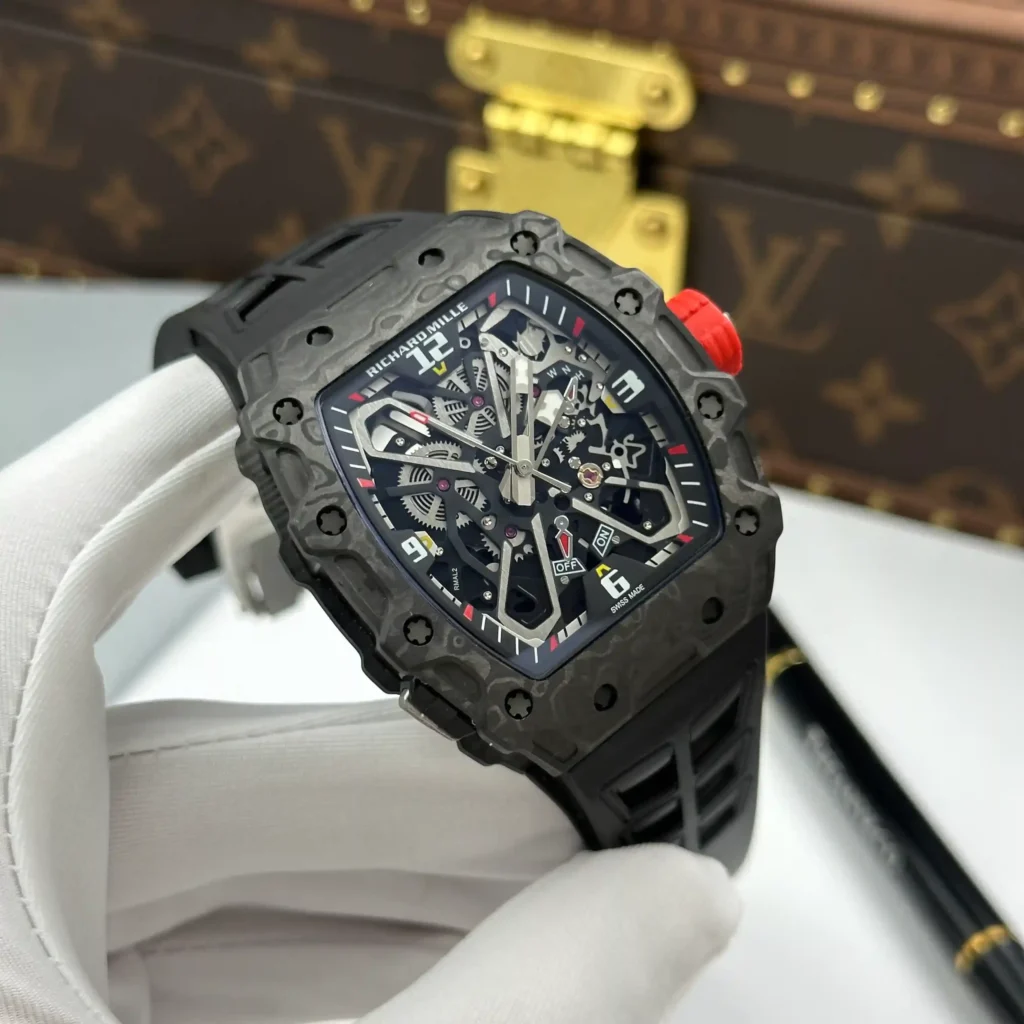 Super Clone Richard Mille RM 35-03 Richard Mille Rafael Nadal Carbon TPT 43mm – — bracelet detail