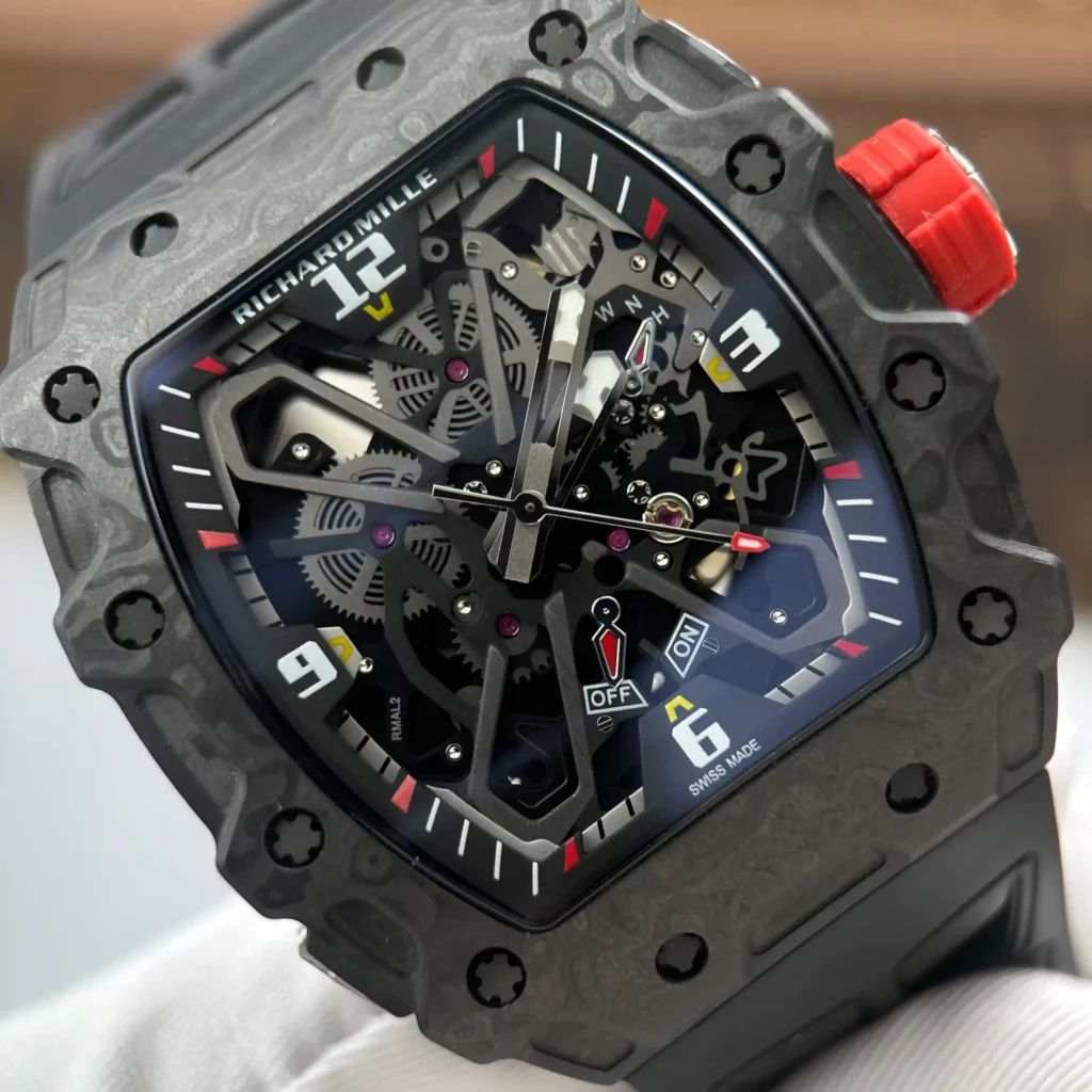 Super Clone Richard Mille RM 35-03 Richard Mille Rafael Nadal Carbon TPT 43mm – — clasp and links