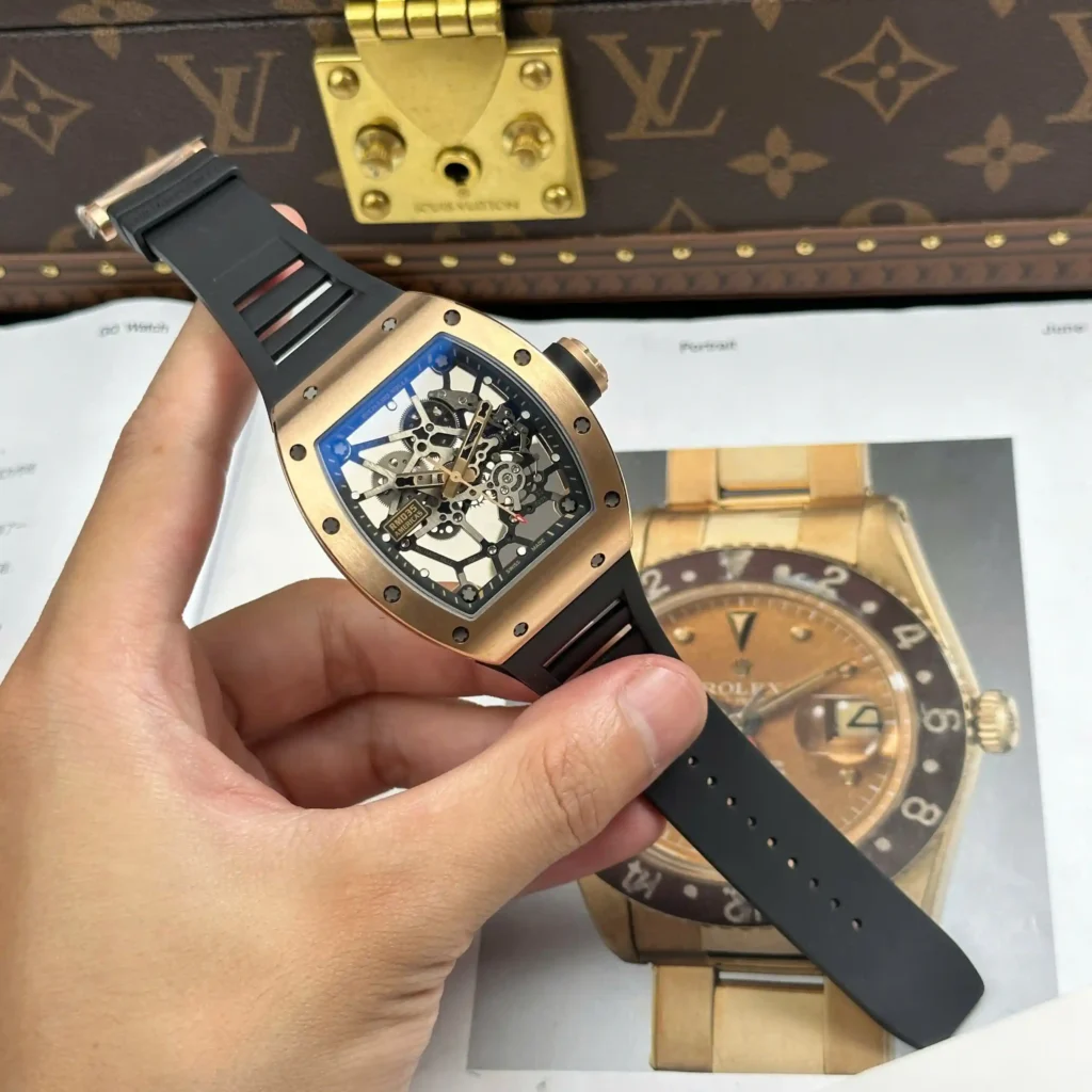 Super Clone Richard Mille RM 35 Richard Mille Americas Rose Gold Toro Limited Edition — dial close-up