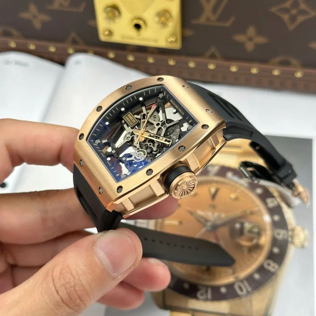 Super Clone Richard Mille RM 35 Richard Mille Americas Rose Gold Toro Limited Edition — side profile
