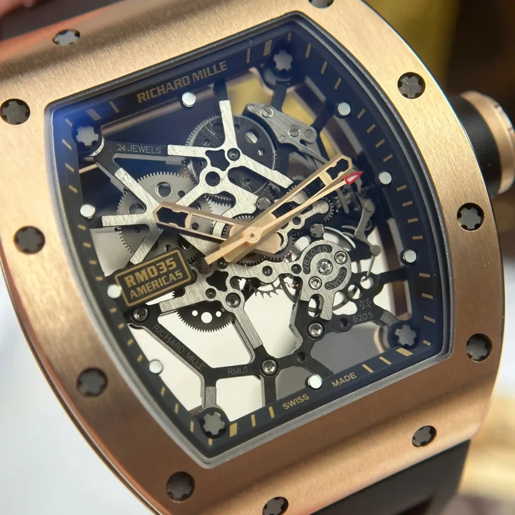 Super Clone Richard Mille RM 35 Richard Mille Americas Rose Gold Toro Limited Edition — clasp and links