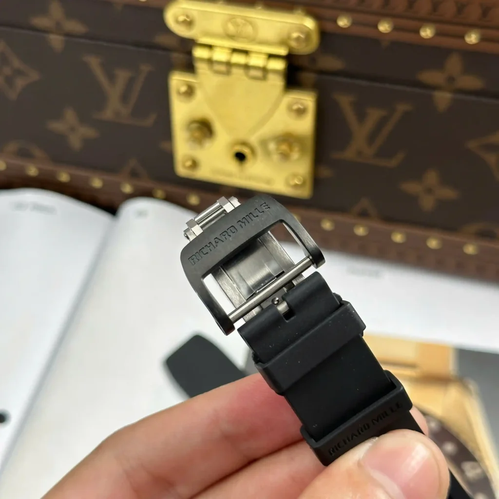 Super Clone Richard Mille RM 35 Richard Mille Americas Toro 42mm Black Ceramic – — on leather display