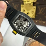 Super Clone Richard Mille RM 35 Richard Mille Americas Toro 42mm Black Ceramic – — movement / caseback view
