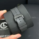 Super Clone Richard Mille RM 38-02 Richard Mille Bubba Watson Tourbillon 42mm Carbon — on leather display