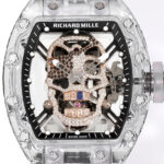 Super Clone Richard Mille RM 52-01 Transparent Skull Tourbillon Rubber Strap — bracelet detail
