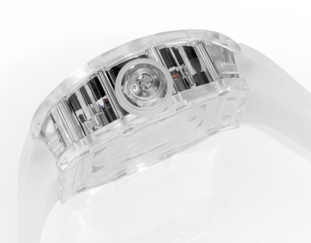 Super Clone Richard Mille RM 52-01 Transparent Skull Tourbillon Rubber Strap — clasp and links