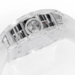 Super Clone Richard Mille RM 52-01 Transparent Skull Tourbillon Rubber Strap — clasp and links