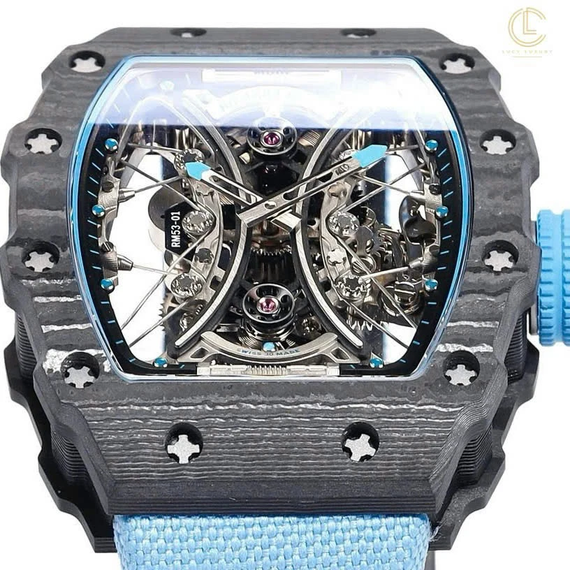 Super Clone Richard Mille RM 53-01 Richard Mille Pablo Mac Donough 42mm Carbon — side profile