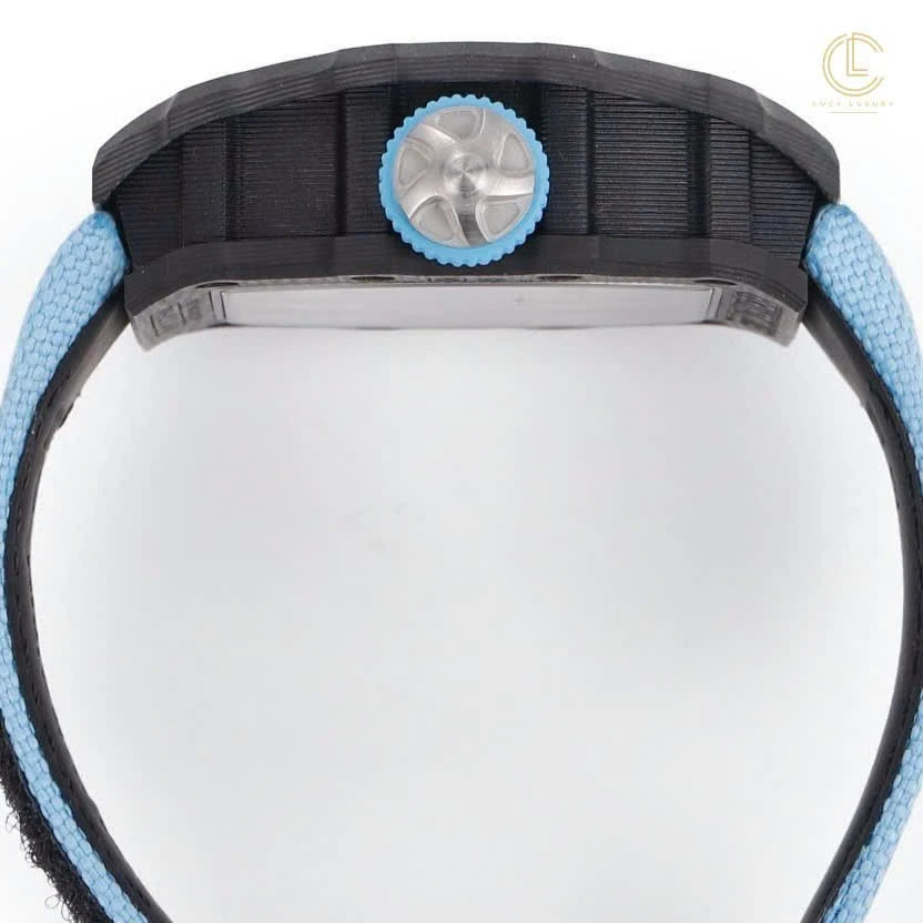 Super Clone Richard Mille RM 53-01 Richard Mille Pablo Mac Donough 42mm Carbon — movement / caseback view