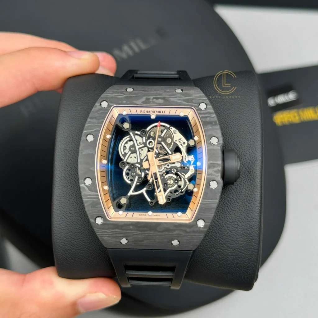 Super Clone Richard Mille RM 55 Richard Mille Asia Manual Winding Bubba Watson 42MM — case and bezel